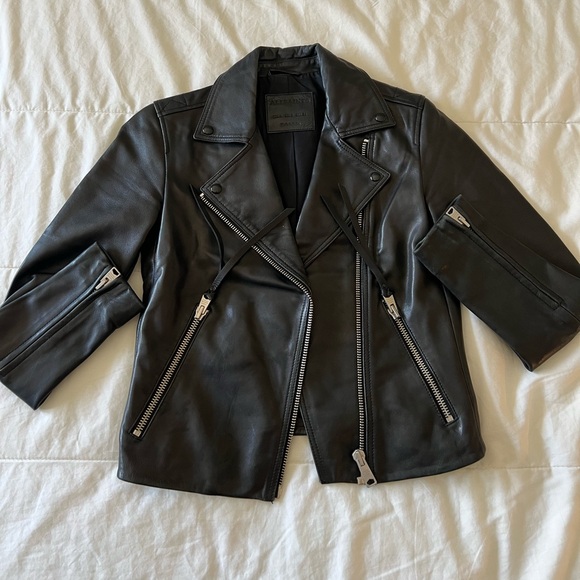 AllSaints Dalby Leather Biker Jacket - Picture 6 of 10